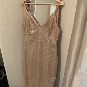 Gold Sequin Lulus Cocktail Dress